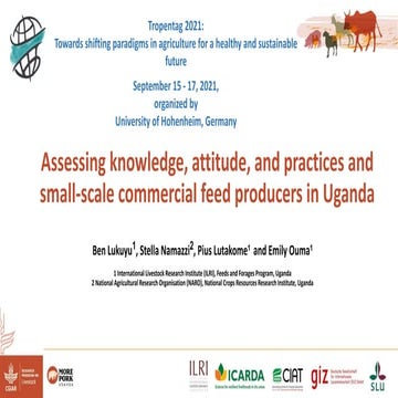 Assessing knowledge, attitude, and practices and small-scale commercial feed ...