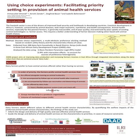 Using choice experiments: Facilitating priority setting in provision of anima...