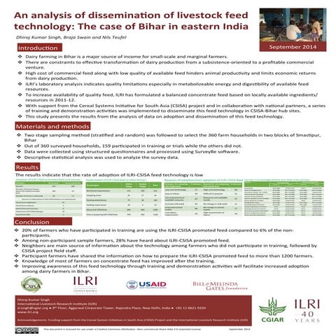 An analysis of dissemination of livestock feed technology: The case of Bihar ...