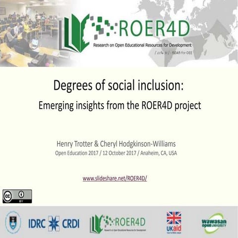 Degrees of social inclusion:  Emerging insights from the ROER4D project