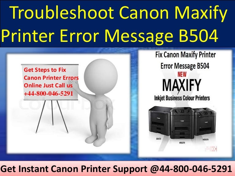 Troubleshoot canon maxify printer error message b504