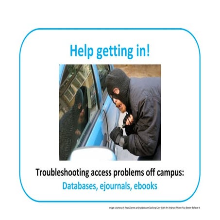 Troubleshooting access issues off campus