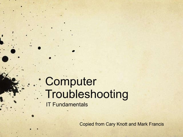Trouble shooting a computer