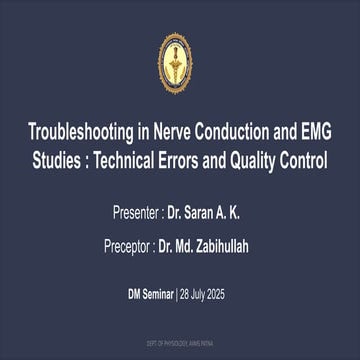 Troubleshooting in Nerve Conduction and EMG Studies : Technical Errors and Qu...