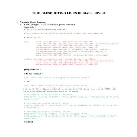 Troubleshooting linux debian server