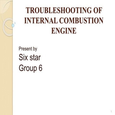 Troubleshooting of internal combustion engine