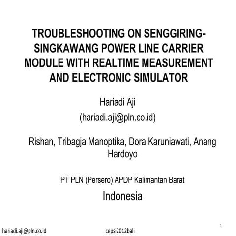 Troubleshooting Power Line Carrier Senggiring Singkawang with Electronic Simu...