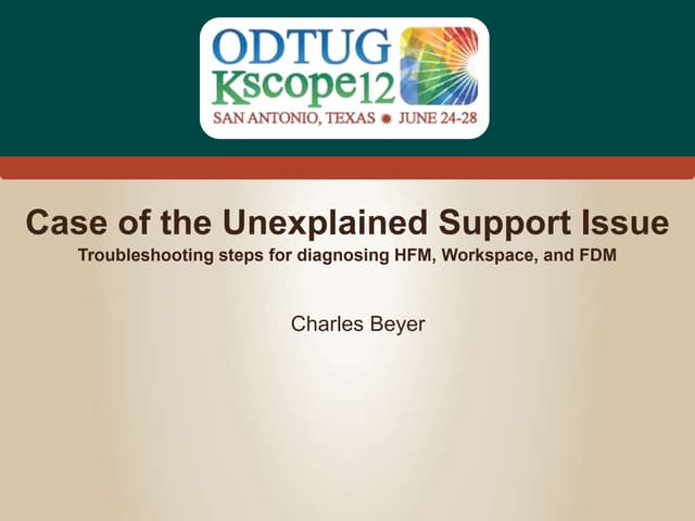 Case of the Unexplained Support Issue – Troubleshooting steps for diagnosing ...
