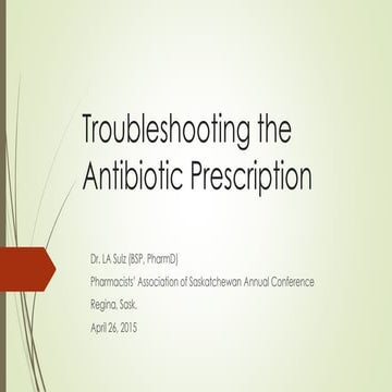 Troubleshooting the Antibiotic Prescription