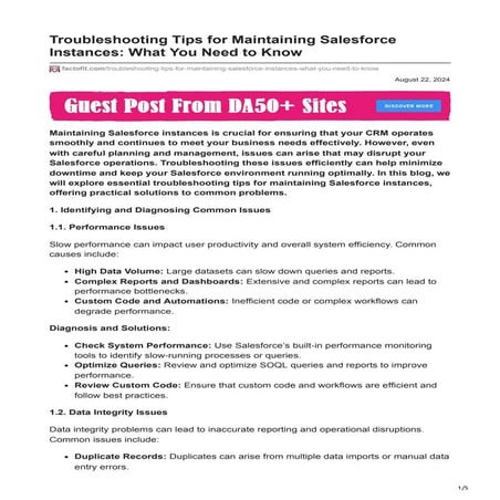 Troubleshooting Tips for Maintaining Salesforce Instances What You Need to Kn...
