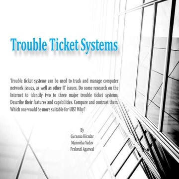 Trouble ticket systems