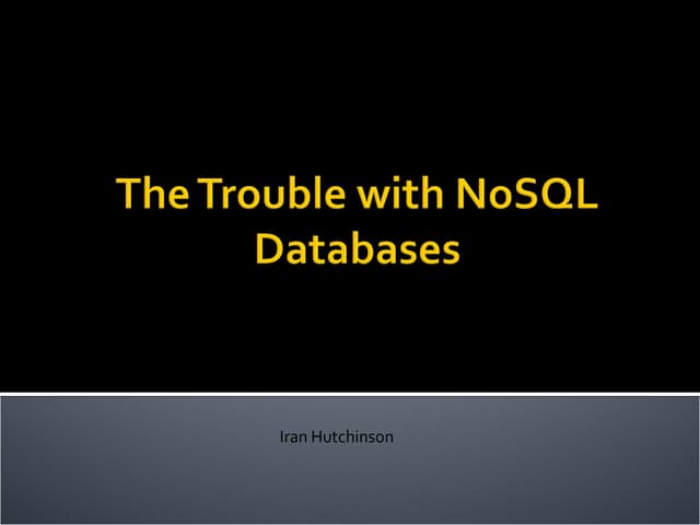 Trouble with nosql_dbs