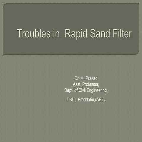 Troubules in rapid sand filters