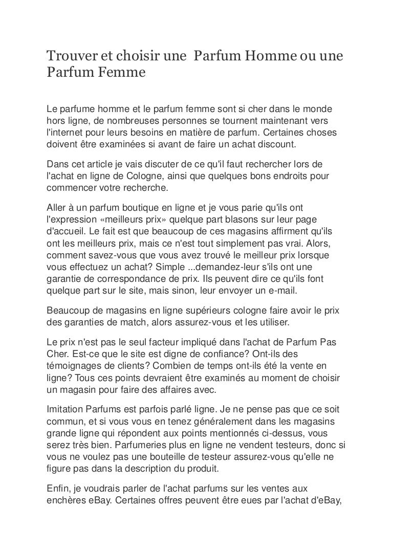 vente testeur parfum ligne