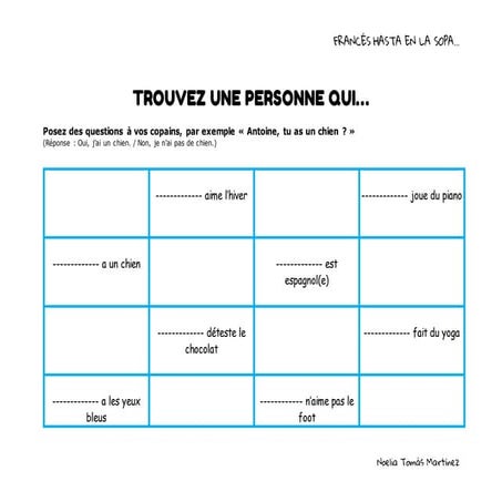 Trouvez une personne qui