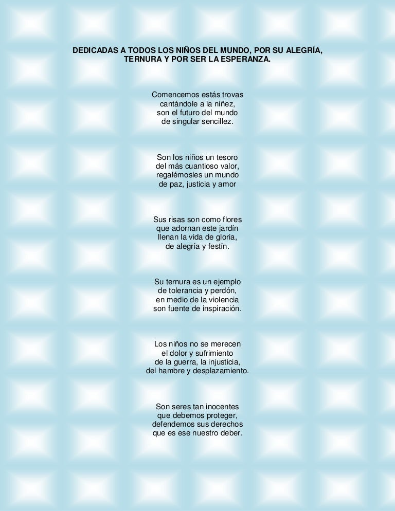 Trovas Dedicadas A Todos Los Ninos