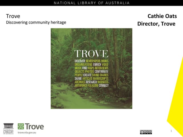 TROVE - Discovering community heritage - Cathie Oats (NLA)  PPT