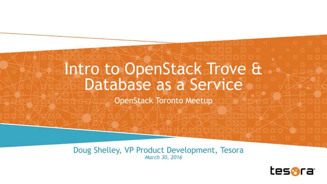 Introduction to OpenStack Trove & Database as a Service
