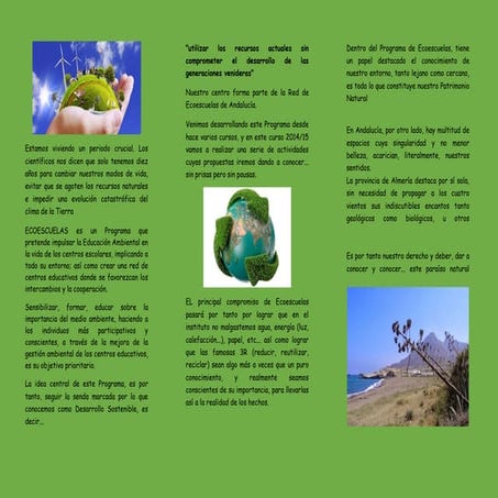 Poster escuela sostenible | PPTX