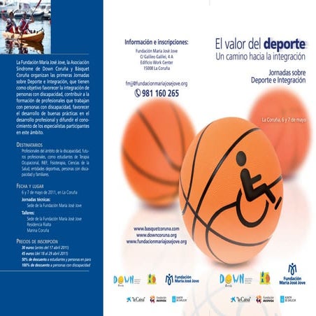 Tríptico Jornadas Deporte e Integración