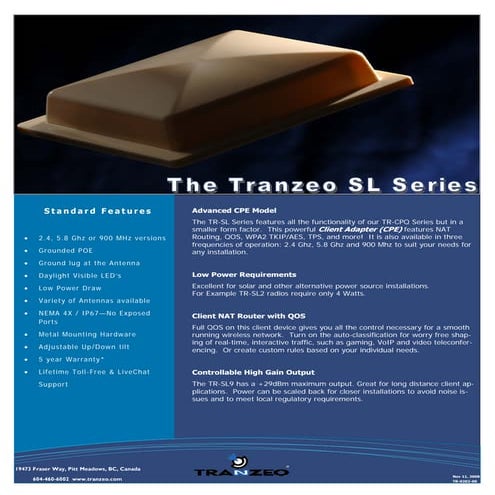 Tranzeo TR – SL9 Series (quantumwimax.com)