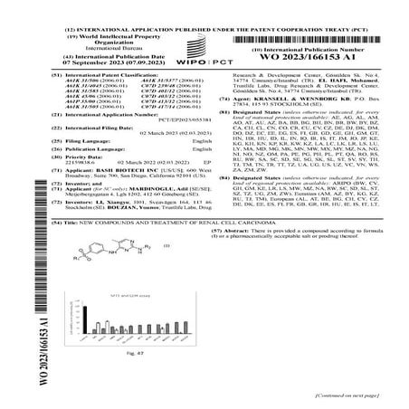 New Compounds and Treatment of Renal Cell Carcinoma | PDF