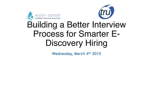 TRU-ACEDS 3-4-15 Webcast Slides