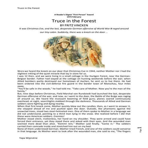 Truce in the forest | PDF