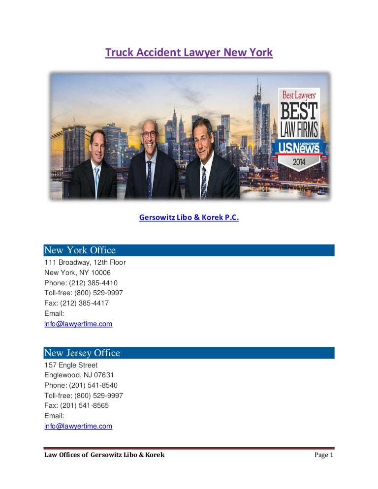 Truck accident lawyer new york