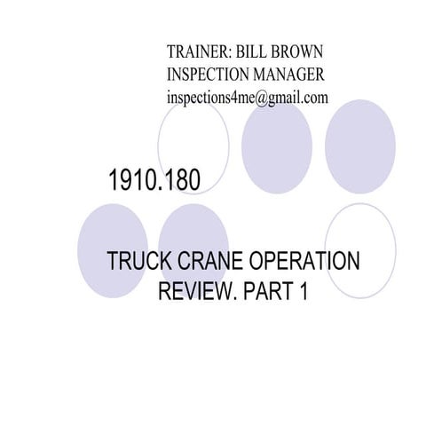 Truck crane training bill brown