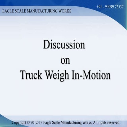 Road in motion weighbridge manufacturer and exporter | PPTX
