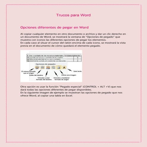 Trucos para word