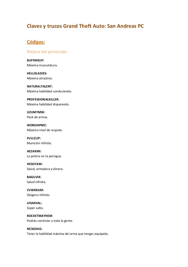 Trucos GTA SA (PC) y AOM (PC)