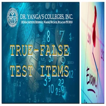 construction of true or false test items