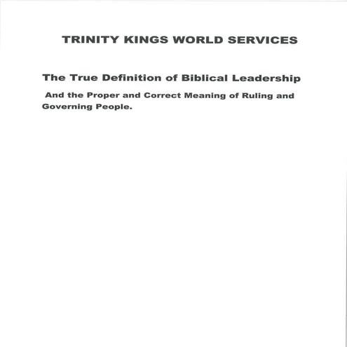 True definition of biblical leadership