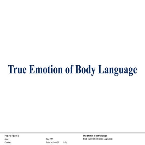 True emotion of body language