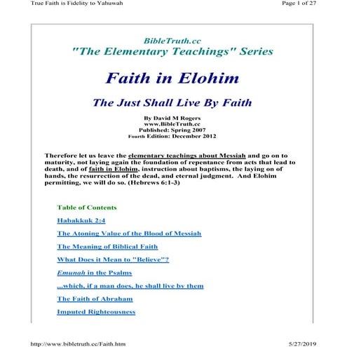 True faith is fidelity to yahuwah