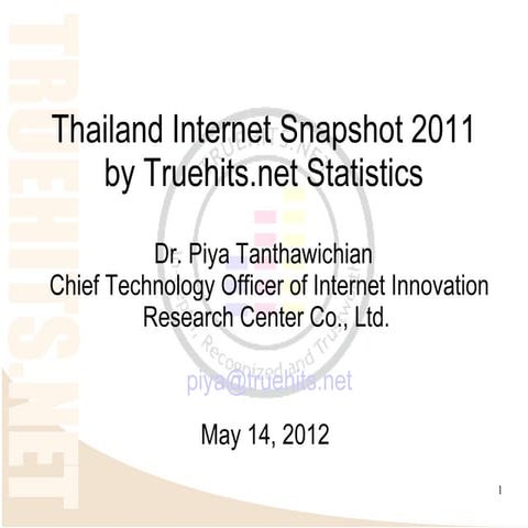 Thailand Inernet & Web Site Statistic by Truehits Year 2011