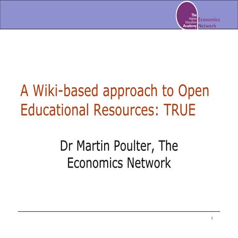 OER, UKOER, SCORE, TRUE, Martin Poulter