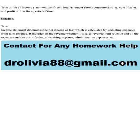 True or false Income statement profit and loss statement shows com.pdf