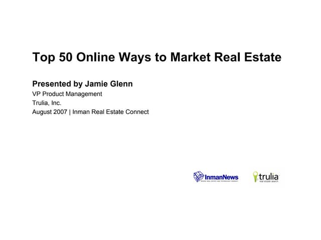 Trulia Inman Top50 Marketing Ideas