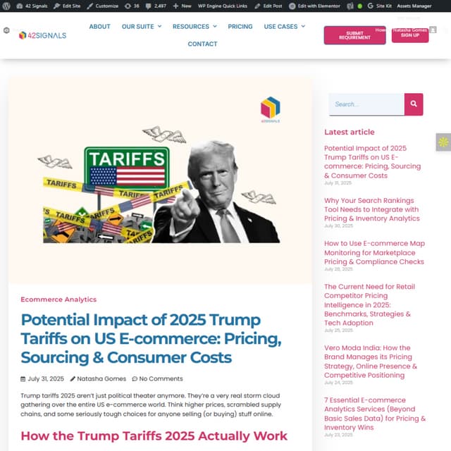Potential Impact of 2025 Trump Tariffs on US E-commerce: Pricing, Sourcing & ...