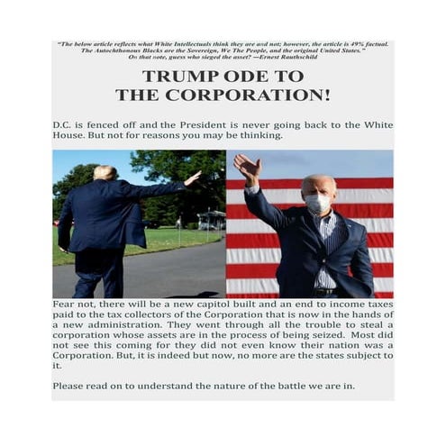 TRUMP ODE TO THE CORPORATION!