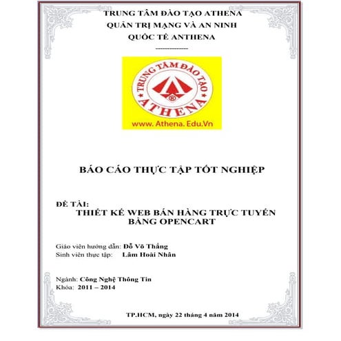 Báo cáo thực tập tốt nghiệp Bán đồ dân dụng trức tuyến bằng OpenCart