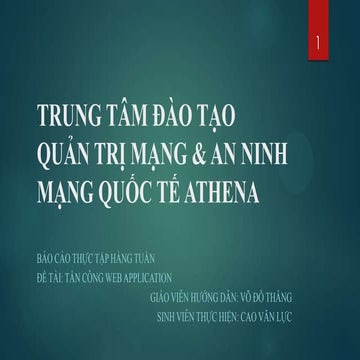 Báo cáo hàng tuần - Các chuẩn bảo mật web (OWASP)