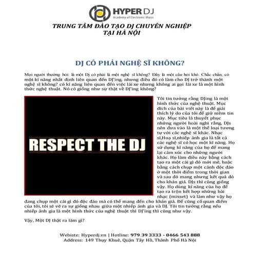 Trung tâm đào tạo nghề dj đảm bảo uy tín