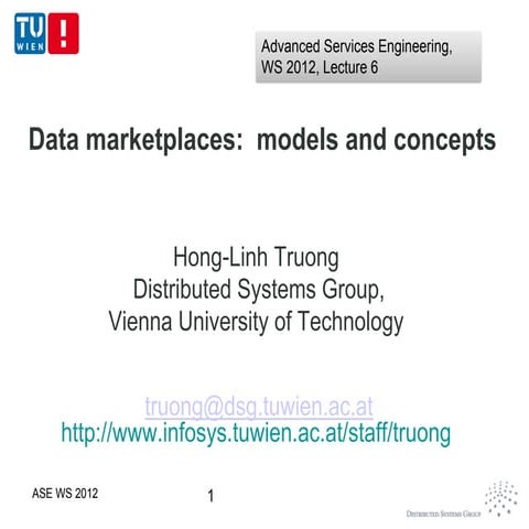 TUW - 184.742 Data marketplaces: models and concepts