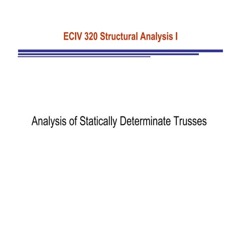 Trusses Analysis Of Statically Determinate