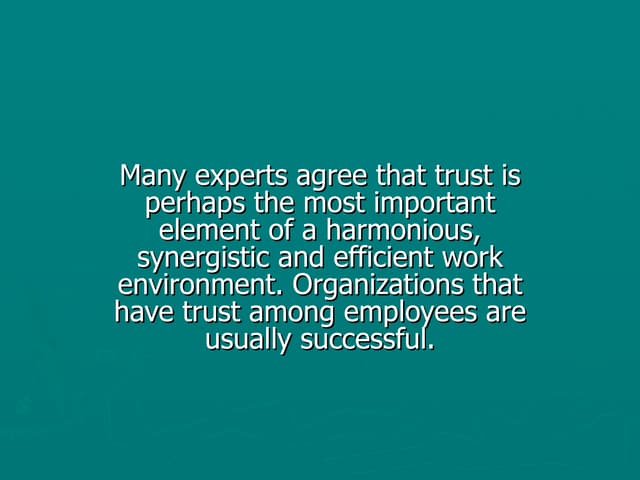 steps for  building trust in organization