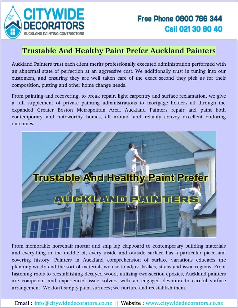 Trustable and healthy paint prefer auckland painters
